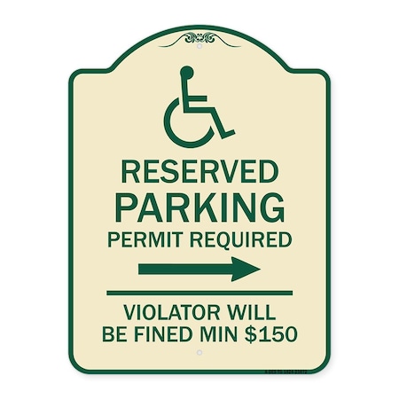 Signmission Modern Isa Connecticut Reserved Parking Permit Required Violators Fin Alum, 24" x 18", TG-1824-23872 A-DES-TG-1824-23872